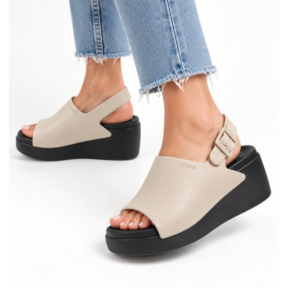 Crocs Dylan Platform Slide Black Dulcé Women's 6 Wedge Sandals